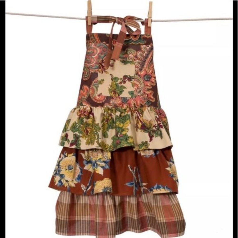 APRIL CORNELL child Harvest Patchwork frill apron